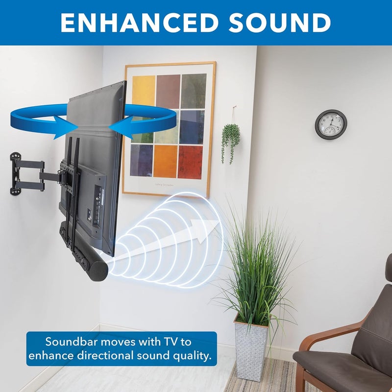 Mount-It! TV Speaker Bracket Compatible with Sonos Arc Soundbars | Soundbar Mount for TV to Achieve Directional Sound All Around, Designed for Compatibility with Sonos Arc - Image 2